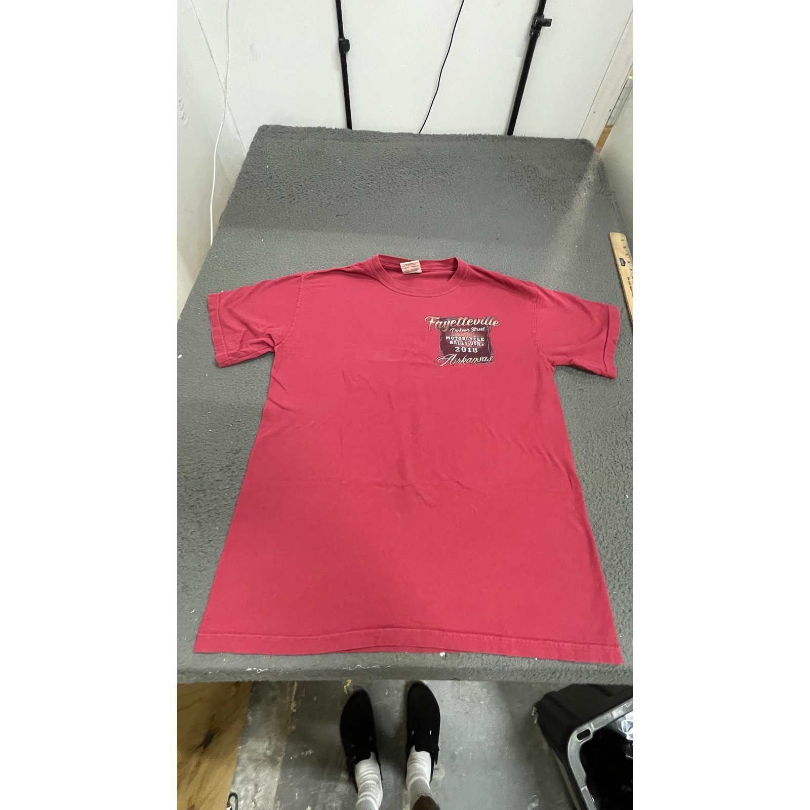 Comfort Colors T-Shirt Mens M Red Excellent 2018 Fayetteville Motorcycle Rally